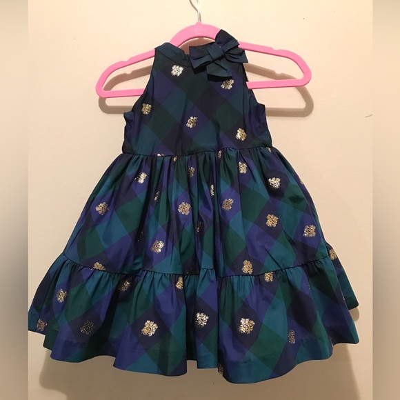 Janie And Jack Plaid Blue And Green Dress 12-18 Months NEW - Picture 6 of 7